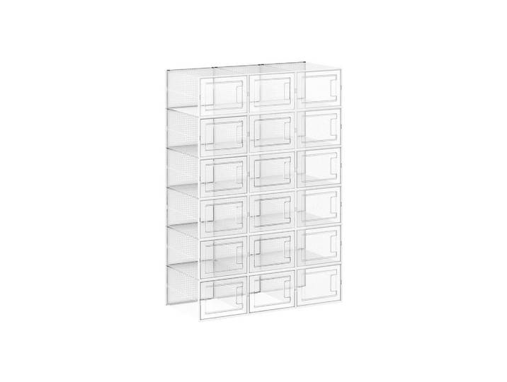 Hansiro Schuhbox Schuhorganizer 18Er-Set, Weiß, Kunststoff, 24.5x18x31 cm, Garderobe, Schuhaufbewahrung