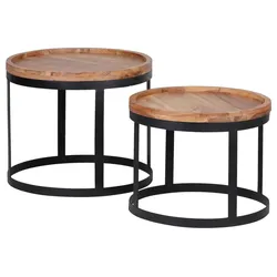 Beistelltischset Akola 2er Set Akazie
