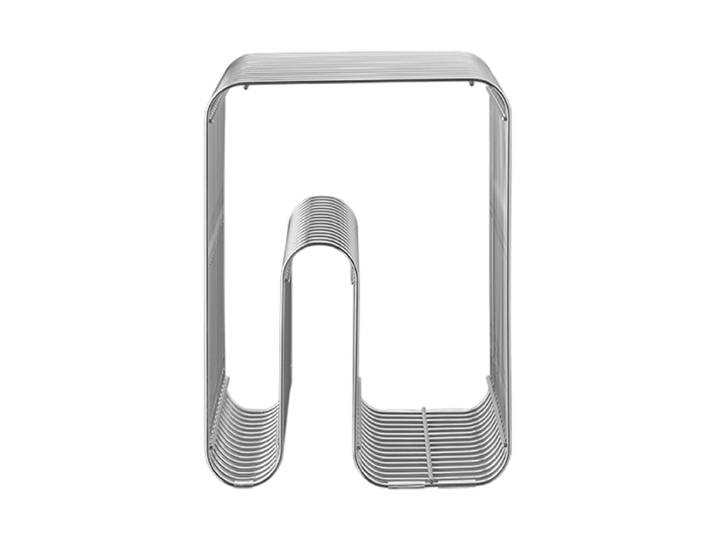 Multifunktionaler Design Hocker & Beistelltisch „Curva“ Silber AYTM