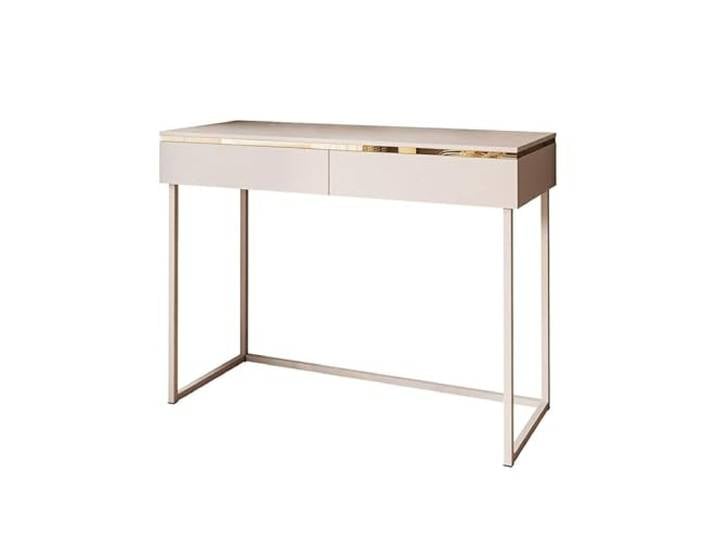 Lookway Schminktisch Aurora Kaschmir Matt auf Kaschmir-Gestell – eleganter Frisiertisch mit Goldener Zierleiste, optional mit LED-Spiegel (ohne Spiegel)