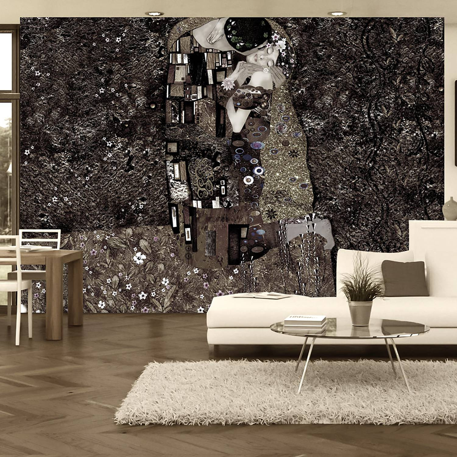 home24 Fotobehang Klimt Recalling Tenderness, Multicolour, Breedte: 100 cm, Hoogte: 70 cm