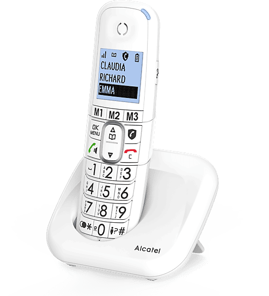 Teléfono - Alcatel XL785 Single, Inalámbrico, Contestador, Bloqueo de llamadas, Agenda 100 contactos, Manos libres, Audio-Boost, Blanco
