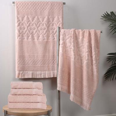 Superior Rolla Cotton Geometric Jacquard Plush Soft 6 Piece Towel Set