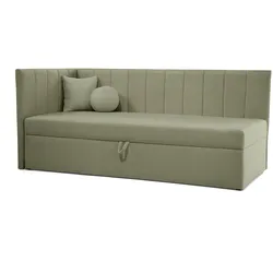 SCHLAFSOFA Rafi, Eckbett mit Bettkasten, 90x200 cm, Hellgrün
