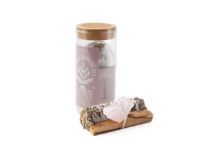 Smudge Räucher Ritual Set 3-Teilig Rosenquarz