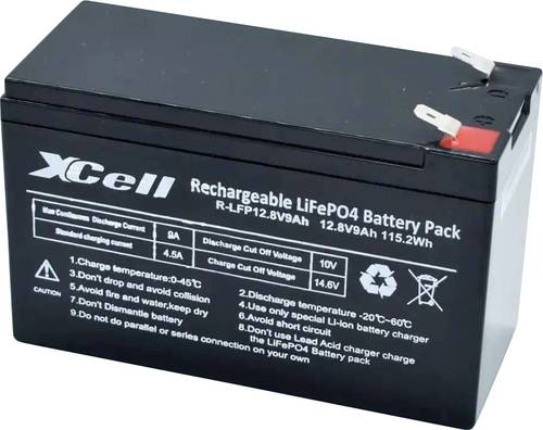 XCell LFP129 Spezial-Akku LiFePo-Block Flachstecker LiFePO 4 12.8V 9Ah 1St.