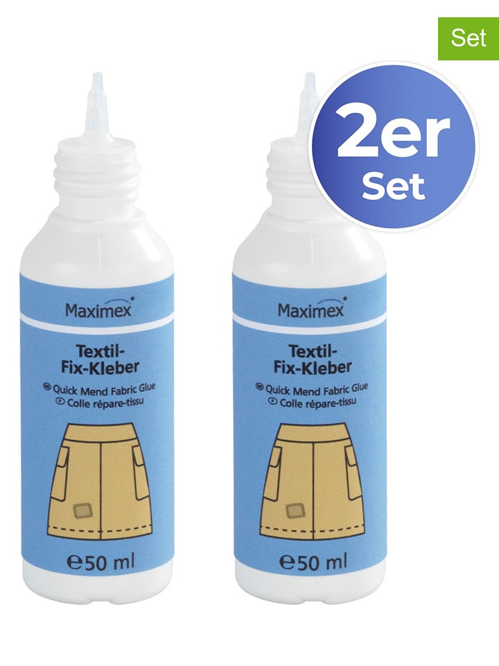 Maximex 2er-Set. Textil-Flickmittel "Quick Mend" - 2x 50 ml - onesize