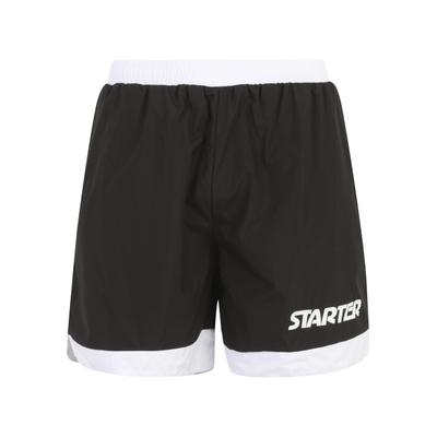 Shorts STARTER BLACK LABEL "Starter Black Label Starter Retro Shorts", Herren, Gr. XXL, US-Größen, schwarz-weiß (schwarz), 100% Polyester, unifarben, normal, Hosen Shorts