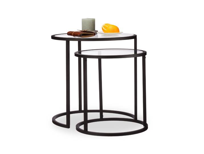 Beistelltische 2er-Set Glas Schwarz-Transparent