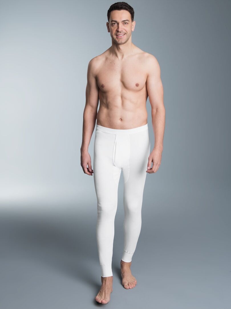 Lange Unterhose TRIGEMA "TRIGEMA Lange Unterhose im Doppelpack", Herren, Gr. 8, 2 Stk., weiss (weiß), 100% Baumwolle (Bio-Baumwolle kbA), Unterhosen Lange Unterhose weiß 8, 2 Stk.