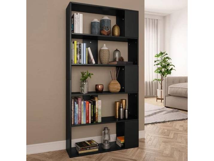 MODE Meuble de séjour CSY - Bibliothèque Séparateur de pièce Noir 80x24x159cm AggloméréFR18742