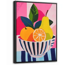 LEINWAND Bilder mit Rahmen - Obst - Abstrakter Hintergrund - Rosa - 30x40