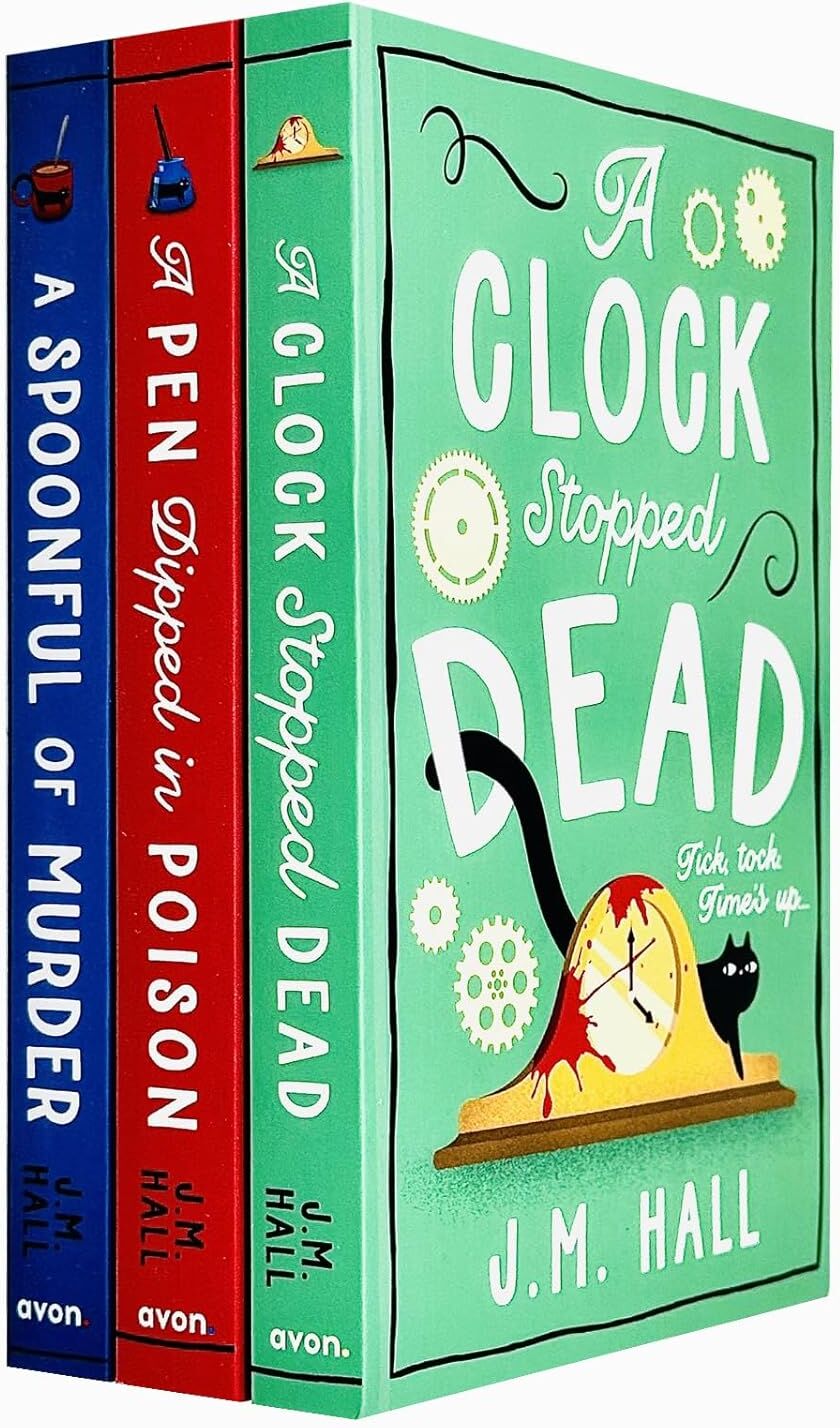 HarperCollins (Avon) The Retired Teacher Mysteries by J.M Hall - 3 Book Paperback Set - Cosy Crime Fiction - Spoonful of Murder, Pen Dipped in Poison, Clock Stopped Dead