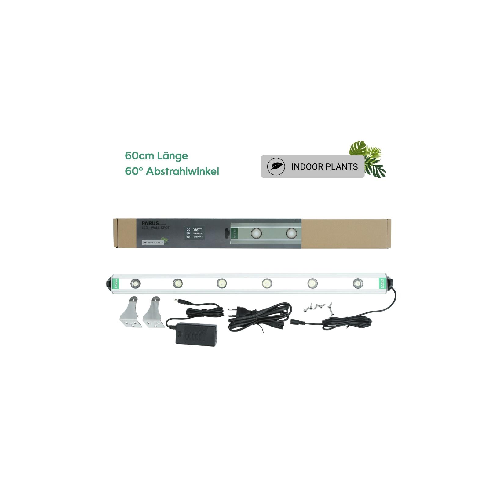 Parus by Venso Wall Spot 60cm, Abstrahlwinkel 60°, LED Wachstumslampe, Grow Light für Zimmerpflanzen und Grünpflanzen, Fassaden- und Wandbegrünung