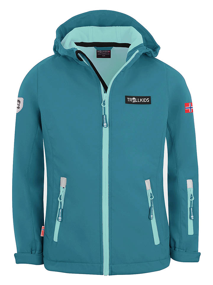 Trollkids Softshelljacke "Oslofjord" in Türkis - 176