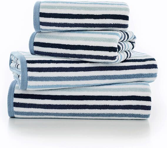 Deyongs Bliss Linear Stripe Towels Blue