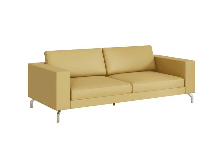 Elegantes Sofa Domino Leder senfgelb B 220 cm T 98 cm - Möbel Konfigurator: Traummöbel individuell zusammenstellen - Sofa