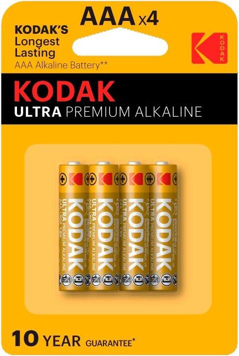 Kodak Ultra Premium Alkaline AAA Wegwerpbatterijen 1,5 V - 4 stuks