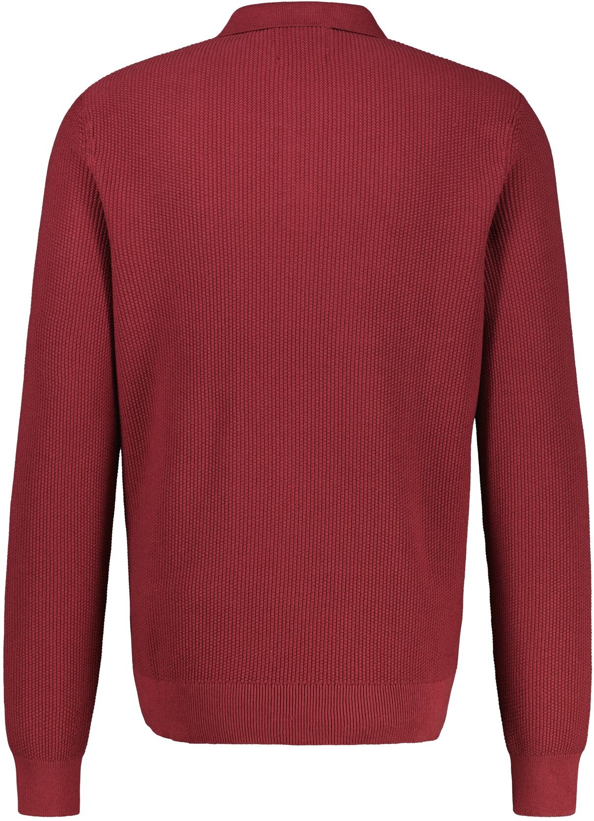 Strickpullover LERROS "Langarmpoloshirt, gestrickt", Herren, Gr. 6XL, rot (deep garnet rot), 100% Baumwolle, ohne Ausschnitt, Pullover Strickpullover deep garnet rot 6XL
