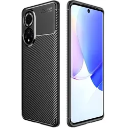 Screenguard Huawei Nova 9 Hülle Carbon Design TPU Case (Huawei Nova 9), Smartphone Hülle, Schwarz