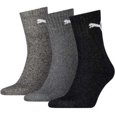 Sportsocken PUMA "short crew", Damen, Gr. 39-42, Sockengröße, schwarz (anthrazit), Baumwollmischung, Elasthan, Polyamid, Polyester, elastisch, Socken Sportsocken, im 3er-Pack, mit gepolsterter Frottee-Sohle, atmungsaktiv, elastisch