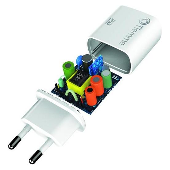 Tiemme Chargeur secteur 1 port USB-C 20W (Blanc) (20 W, 1 Port) (3639W)