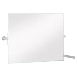 KEUCO PLAN CARE Kippspiegel, schwarz matt, 600 x 540 mm, schwenkbar bis 15°, verdeckte Befestigung zum Schrauben