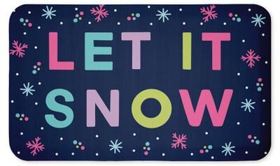 "Stupell Purple Tone Let It Snow Printed Anti-Fatigue Floor Mat, design by Emily Cromwell, 30""x18"""
