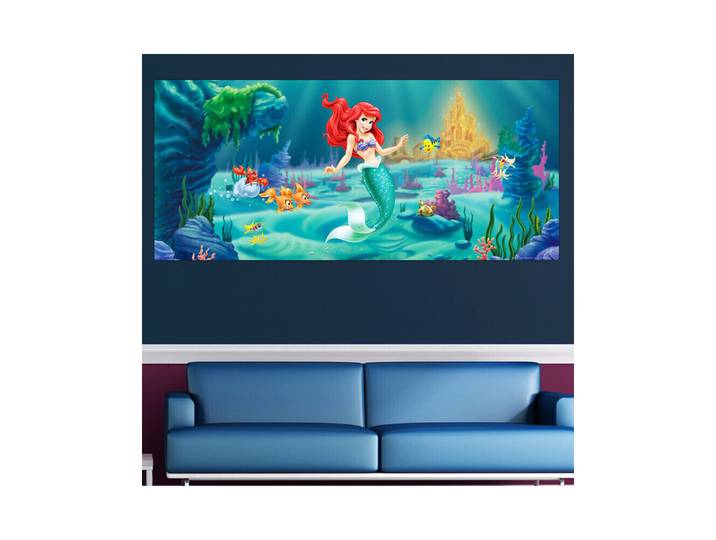 Poster Géant Ariel La Petite Sirene Princesse Disney Intisse 202x90 Cm