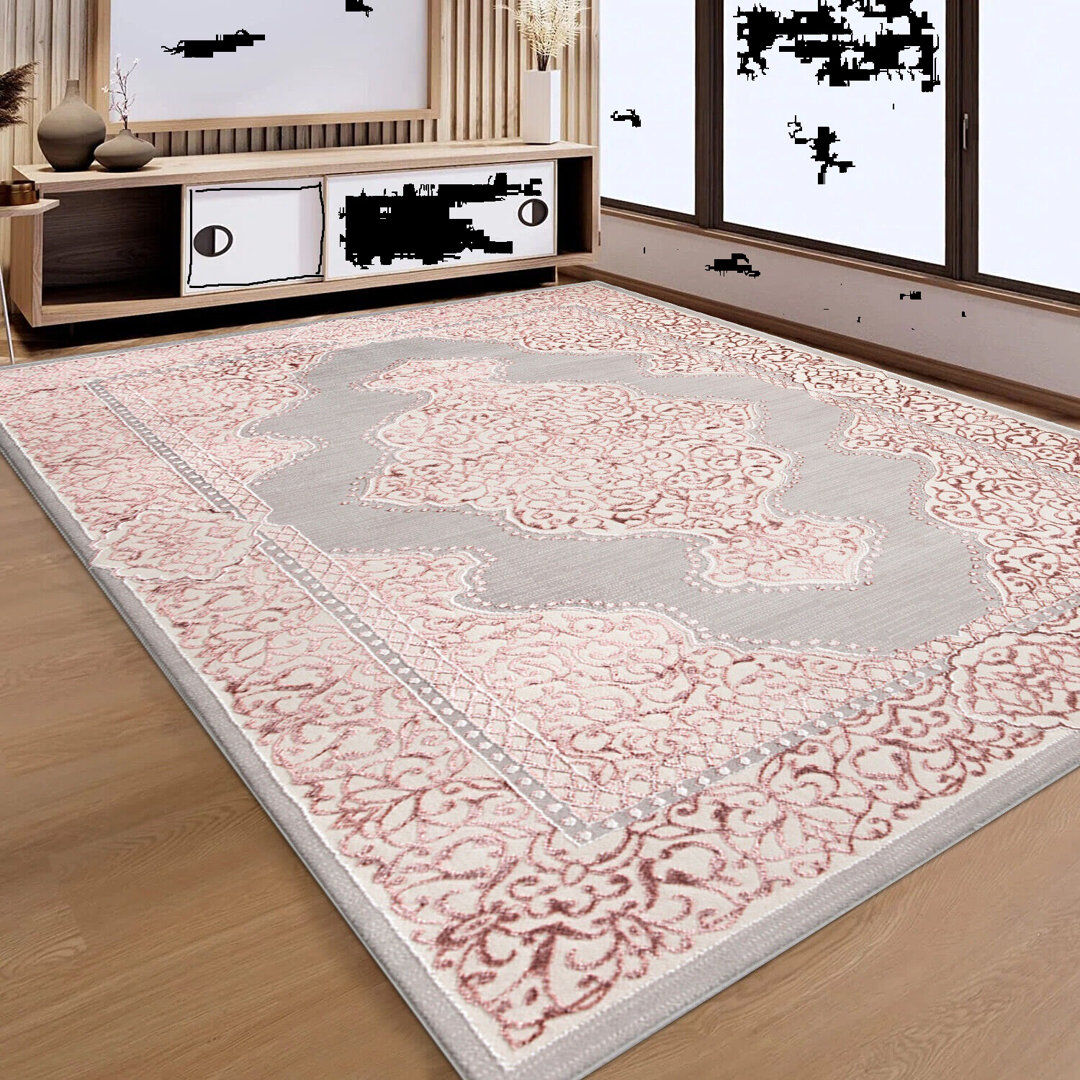 Latitude Vive Brecklin Abstract Berber Area Rug Pink Rectangle 200 x 290cm