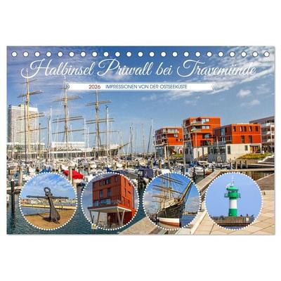 Halbinsel Priwall bei Travemünde – Impressionen von der Ostseeküste (Tischkalender 2026 DIN A5 quer), CALVENDO Monatskalender