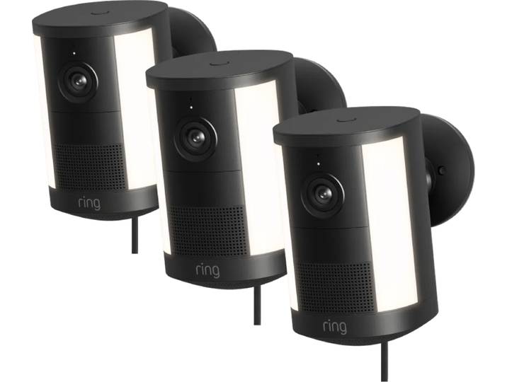 Ring Spotlight Camera 2e Generatie Stekker Zwart 3-Pack