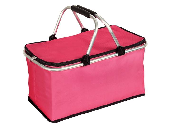 Einkaufskorb KESPER Thermokorb , pink, B:50cm H:25,5cm T:29cm, Metall, Polyester, Einkaufskörbe, Einkaufskorb, mit Warm- & Kaltisolierung