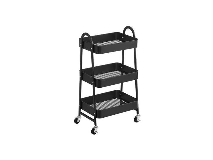 Hansiro Rollwagen, Schwarz, Metall, 30.7x79x41.4 cm, Esszimmer, Servierwagen