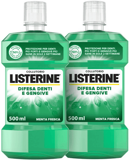 Listerine Difesa Denti e Gengive Collutorio BIPACCO 2X500 ml