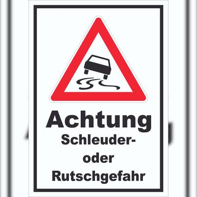 HB-Druck Schild Achtung Schleuder- oder Rutschgefahr A1 (594x841mm)