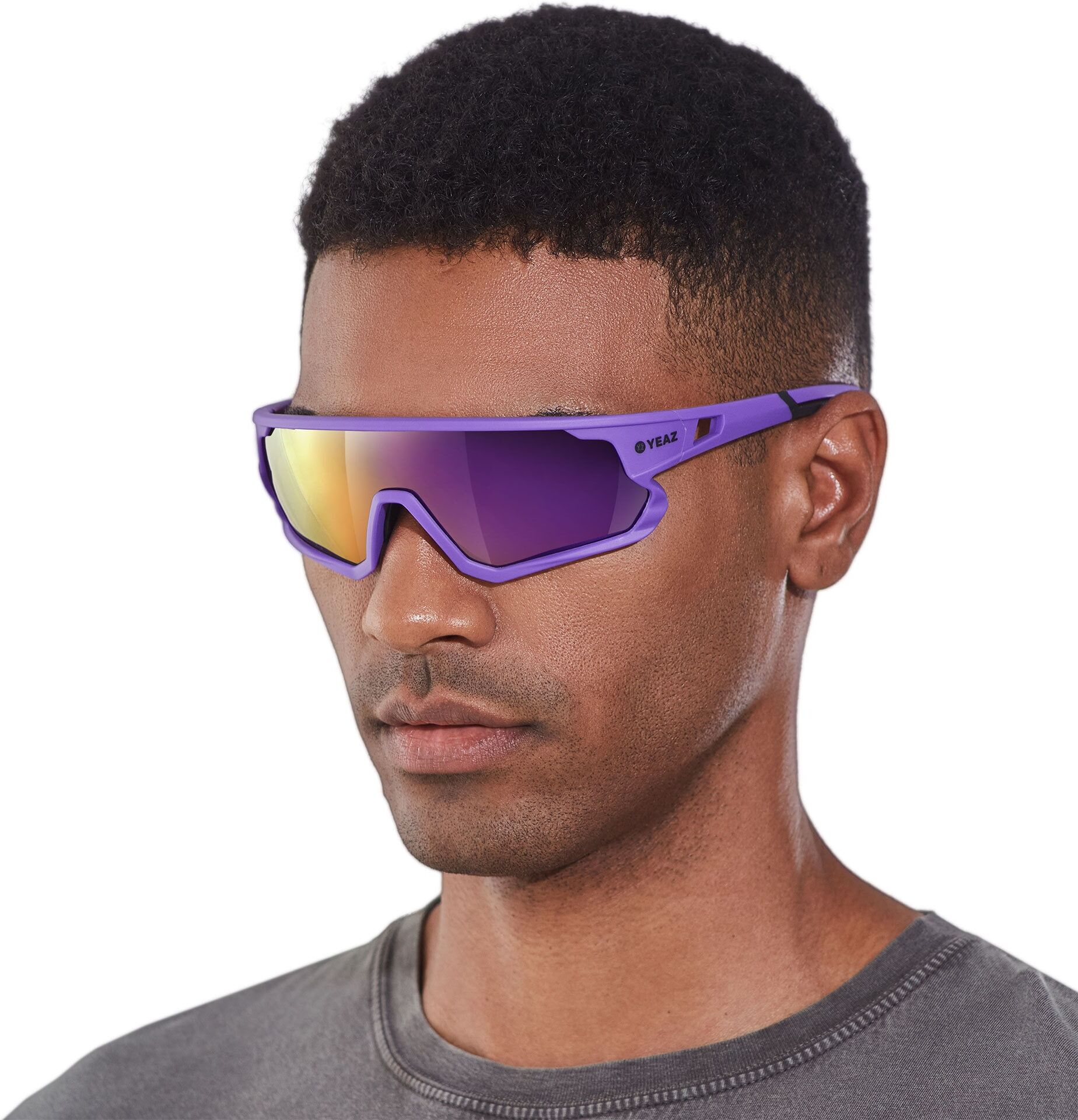 Sportbrille YEAZ "Sport-Sonnenbrille Blue-Magenta/Purple SUNRISE", Kinder, lila, Sonnenbrillen Sportbrille