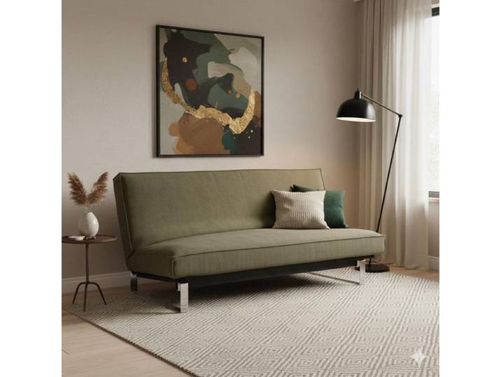 Schlafsofa Astoria Webstoff/Cord mit Lattenrost und Stauraum Mischgewebe 90x200x100cm Grün