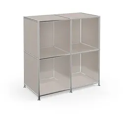 Aktenregal System 4 Metall Grau Taupe