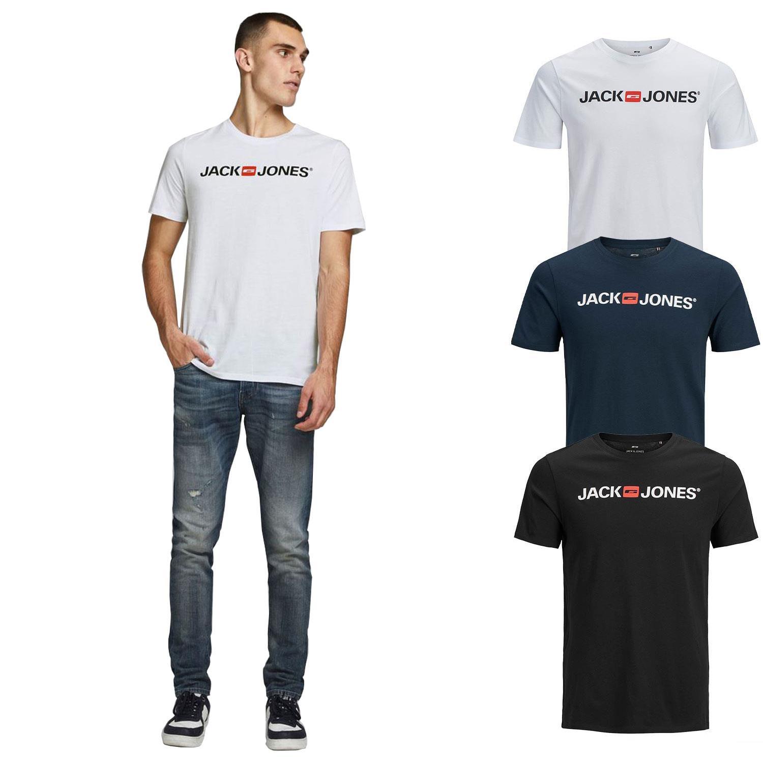 JACK&JONES Heren Jjecorp Logo Crew Hals Korte Mouw T-shirts 3-pack