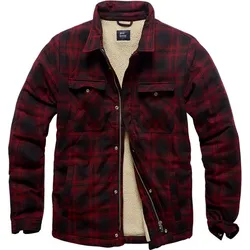 Vintage Industries Class Sherpa, Hemd/Textiljacke - Dunkelrot/Schwarz - 3XL