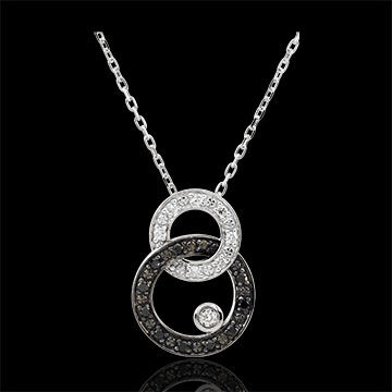 Edenly Collier DÃ¤mmerschein - Mondduett - Schwarze und weiÃŸe Diamanten