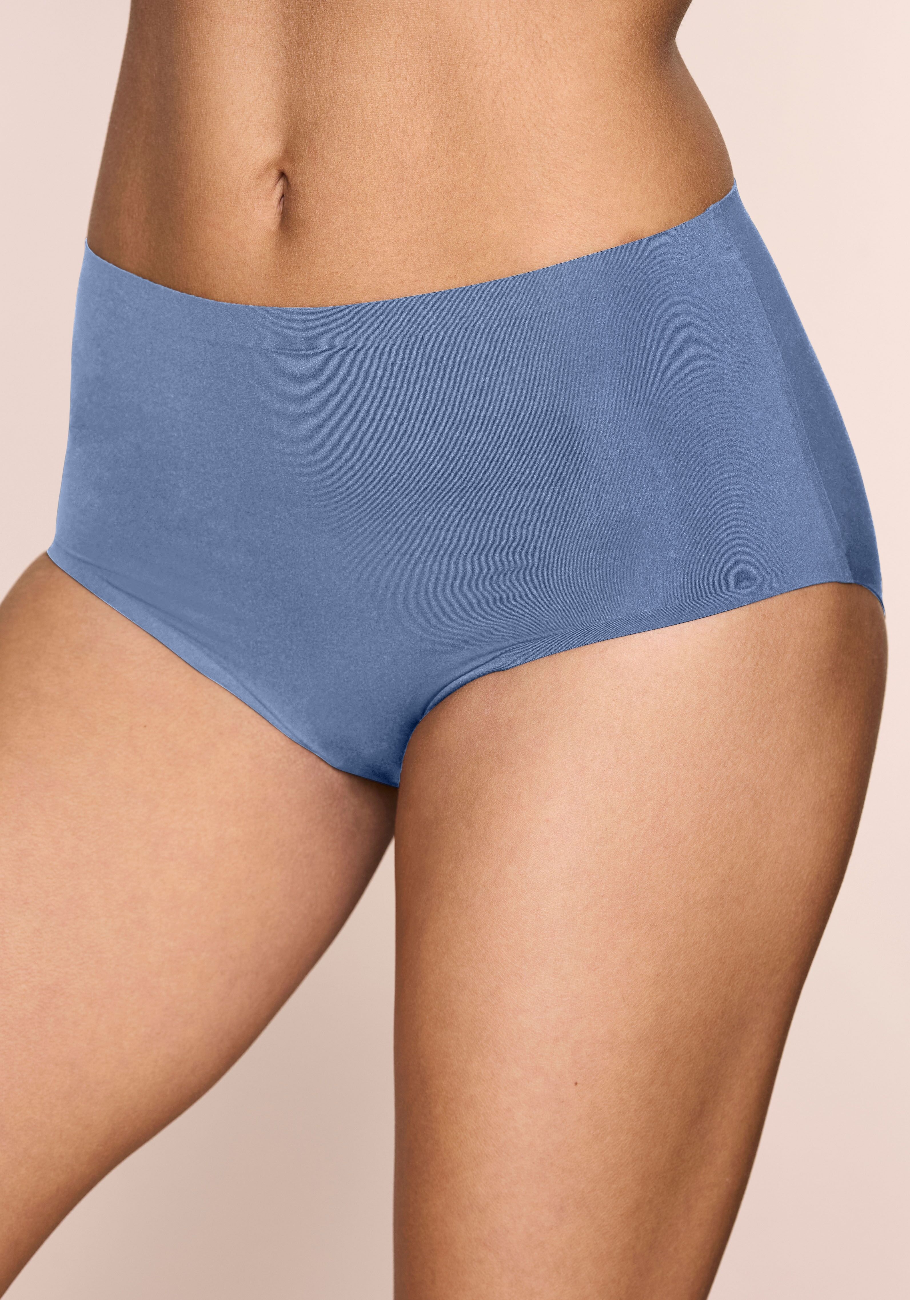 Taillenslip LASCANA "Superstretch", Damen, Gr. S/M, blau (navy, blau), Jersey, Obermaterial: 77% Polyamid, 23% Elasthan, unifarben, Unterhosen Taillenslip, nahtlose Verarbeitung, leichte Mikrofaserqualität navy, blau S/M