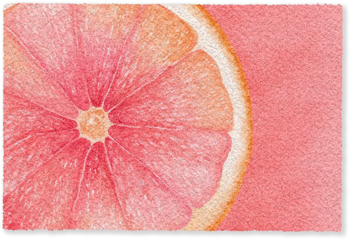 MuchoWow Droogloopmat Grapefruit - Roze - Binnenmat 60 x 40 cm