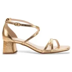 Martinelli für Damen. S051-B431RY Goldene Vettabbia Ledersandalen (39), 5 bis 8 cm, Schnalle, Lässig, Klassisch