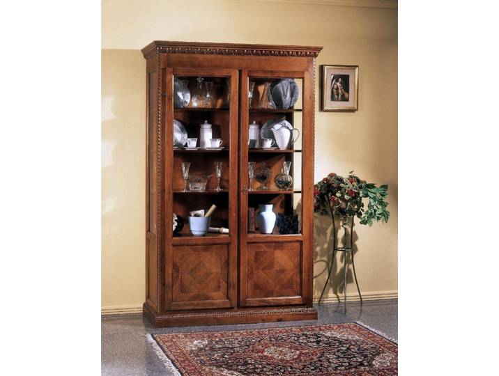 JVmoebel Vitrine Exquisite Vitrine aus Holz und Glas in tiefbraunem Design (1-St) Made in Europa