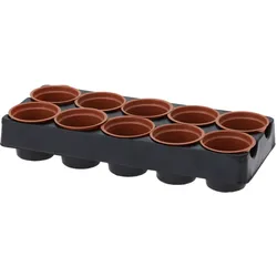 Anzuchtschale mit 10 Anzuchttöpfchen - Komplett-Set für Aussaat & Vorzucht- für Kräuter, Gemüse, Blumen. Perfekter Start