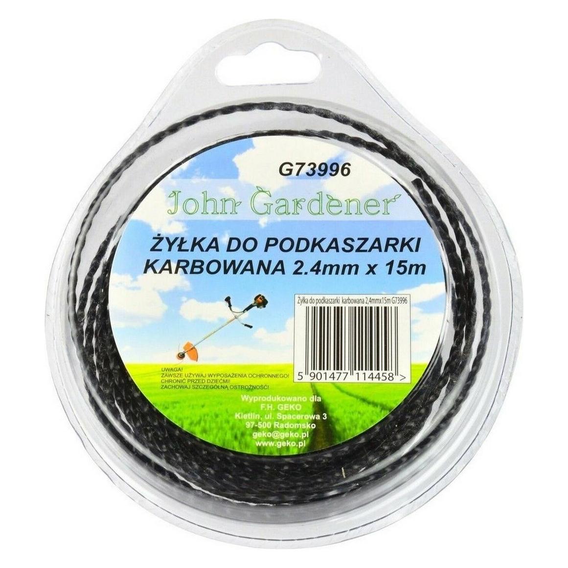 GEKO Mähfaden, 2,4 mm, 15 m, Wellenprofil, Nylon (Rasentrimmer) (G73996)