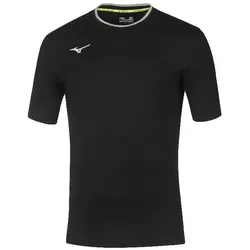 Mizuno, Herren, Sportshirt, Team (L), Schwarz, Silber, L
