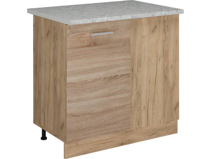 Eckunterschrank Vicco R-Line Sonoma 86 cm AP Marmor, Model 53688